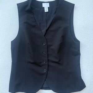 H&M Black Tailored Sleeveless Vest